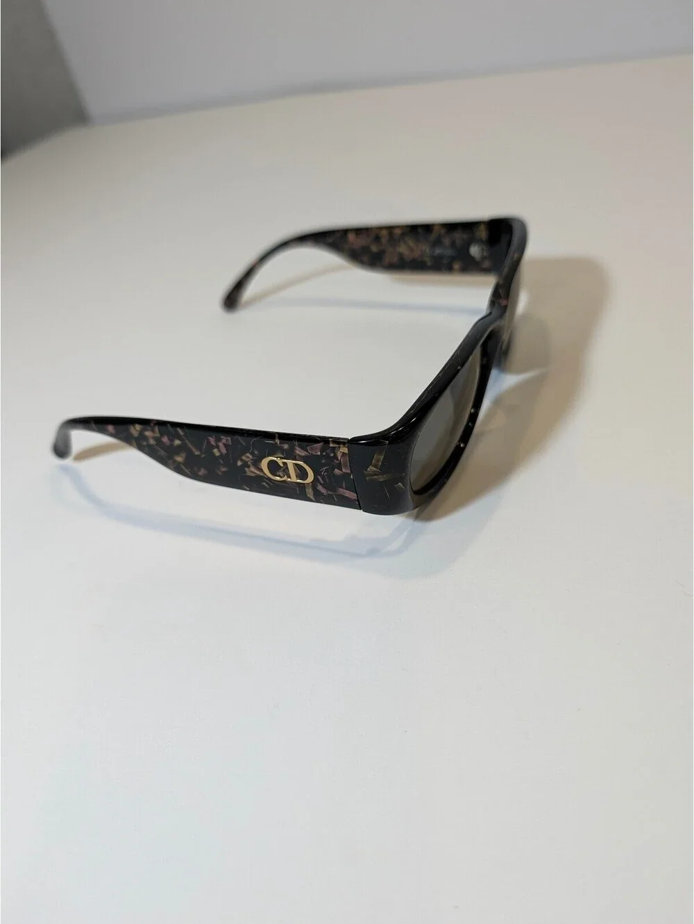 Christian Dior Vintage Black and Gold Tortoise Sunglasses